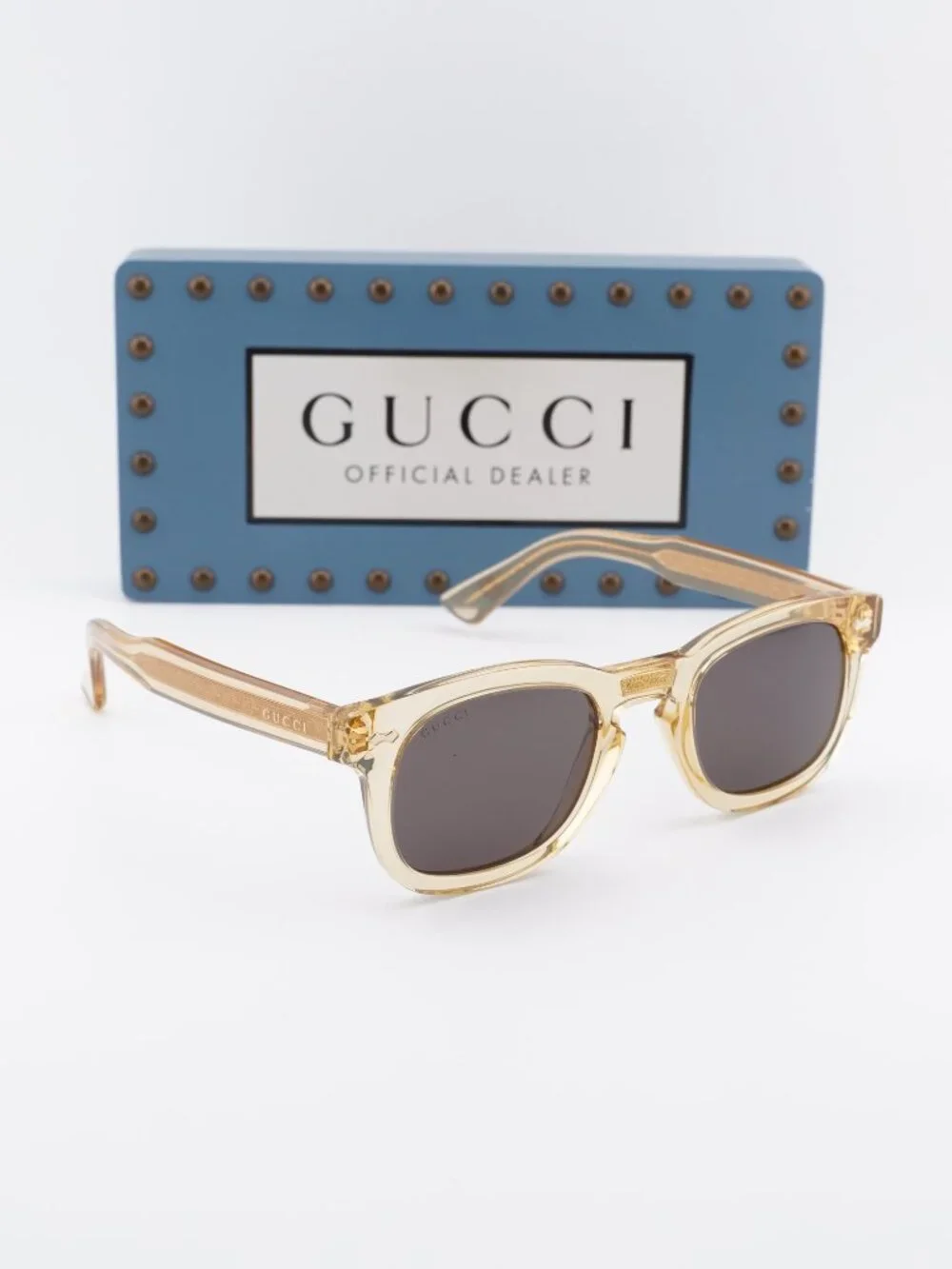 Gucci GG0182S 006 Square Sunglasses - Brown / Grey
